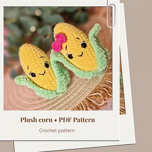 Crochet Plush Corn on Cob Amigurumi Low Sew Pattern - ENG - Etsy