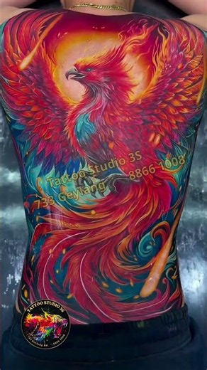 🔥 PHOENIX REBORN | FULL BACK TATTOO MASTERPIECE | TATTOO STUDIO 3S SINGAPORE 🔥