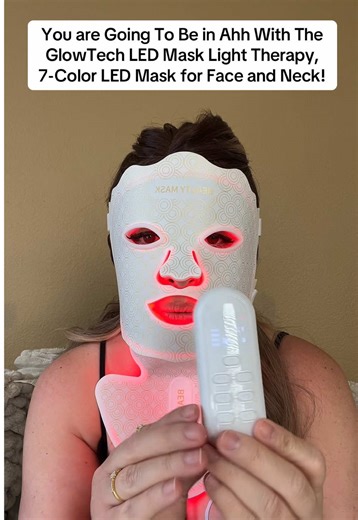 I Am AHHMAZED With The GlowTech LED Mask Light Therapy, 7-Color LED Mask for Face and Neck! #ledmask #redlighttherapy #facemask #antiaging #tiktokshop