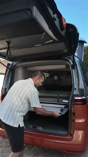 Practical camping table in the VW California