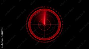 radar screen with targets in process ,dynamic illustration . Conceptual design of military radar screen. The radar icon typically consists of concentric circles radiating outward from a central point. Stock Video