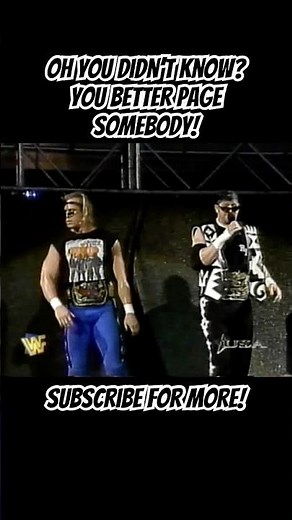 Oh you didn't know? You better PAGE somebody! RARE New Age Outlaws intro! #wwe #shorts #90s #retro