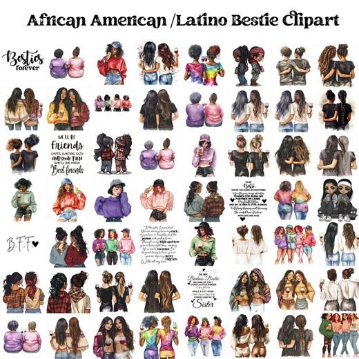 Bestie Clipart Png Best Friend Design UV DTF Best Friend Quotes Latino Png African American Bestie Png Quote Glass Can Sublimation Design - Etsy