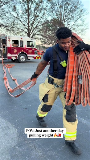 POV: Just another day pulling weight🔥🚒 #firefighter #firetok #viral #foryoupage #firetraining