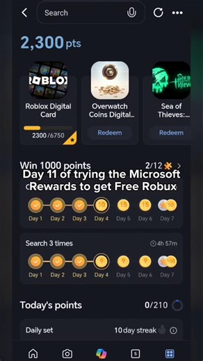 Day 11 of trying the Microsoft Rewards to get FREE ROBUX #freerobux #microsoftrewards #roblox