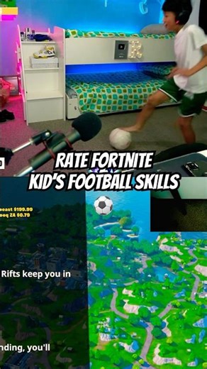 Rate Fortnite kid’s football skills ⚽️ #romike2013 #fortnite