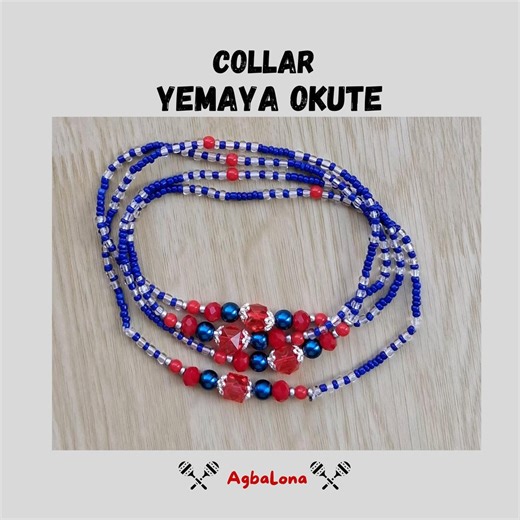 Collar Yemayá Okute 43 Cm – Collar Religioso Eleke Santería Yoruba, Joyeria Espiritual Yemaya Hecha a Mano Protección, Yemaya Necklace - Etsy