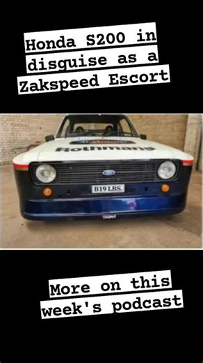 The Honda S2000 disguised as a Zakspeed Ford Escort #podcast #automobile #cartok #cars