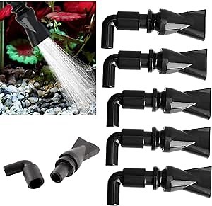 Saim Aquarium Nozzle, Aquarium Pump Duckbill Nozzle Water Outlet Return Pipe Fitting Aquarium Duck with Flat Nozzle - 5 Pcs