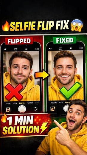 iPhone Front Camera Mirror Setting 🔥 | Fix Selfie Flip Problem in 1 Minute #short