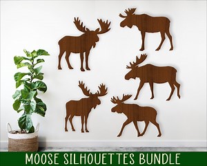 Moose SVG Silhouette Bundle: Laser Cut Vector Files (digital Download) - Etsy