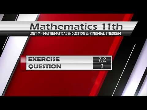 NEW Math 11th Exercise 7.2 Q.1 | MATHEMATICAL INDUCTION & BINOMIAL THEOREM |