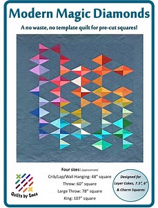 Modern Magic Diamonds Quilt Pattern: Fast, Easy Method to Turn Squares Into Diamonds With No Waste! Confident Beginner Quilt in Four Sizes. - Etsy