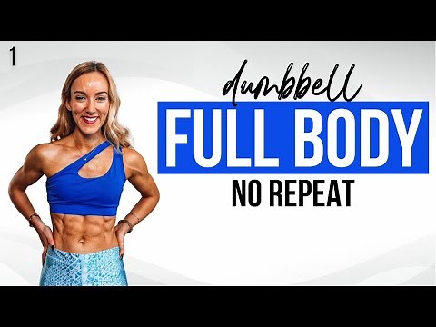 💥45 Min Full Body Workout at Home With Dumbbells | No Repeats | Strong Day 1