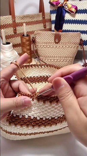 How I Crocheted This Minimalist Stripe Tote Bag 🧶 Beginner Friendly DIY Crochet Kit