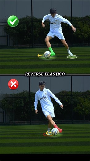 REVERSE ELASTICO TUTORIAL ⚽️.#football #footballskills #soccer #reverse #elastico #shorts