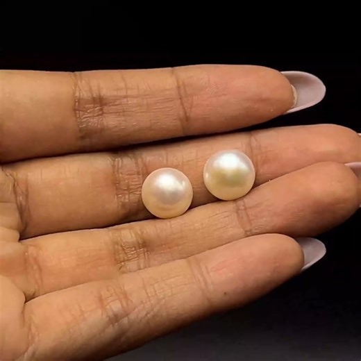 Fresh Water Pearl 10.1 mm Button/Rondelle Plain Cut VS Clarity White Color June Birthstone