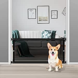 Short Dog Gate to Step Over, 27"-48" Width Expandable Short Pet Gate for Stairs Doorways, Pressure Mount Small Pet Gates Indoor Pet Gates for Small Dogs Puppy Doggy