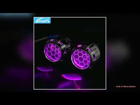 RONAN 25Ver81 Blue Honeycomb Bi Xenon HID MINI Projector Lens H1 Auto Headlight H4 H7 Base Adapter