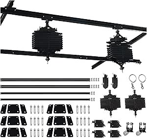 59" x 59" Pantograph Studio Ceiling Rail System Complete Kit with 43-200CM Photography Ceiling Lamp Hanger Studio Lighting Support Rail System (1.5×1.5M-B)