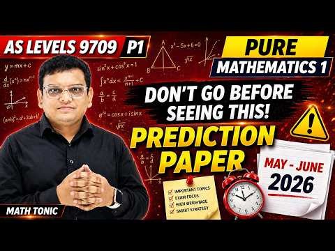 AS Level 9709 Pure Maths 1 | Prediction Paper (Fully Solved) | May June 2026 | 9709 P1 Guess Paper