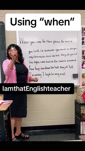510K views · 10K reactions | Using “when” ✨ #when #conjunction #teachingommeta #msjamesteachertips #iamthatenglishteacher #iloveteachingELA #grammareducator #TESOL #englishlesson #vocabulary #grammar #English | Faceless Marketing | Facebook