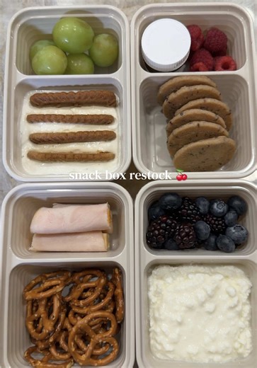 Weekly snack pack box restock for my kids lunch! 🥨🧀🫐 #kidssnackideas #snackpack #snackrestock #snackcontainer #adultlunchables