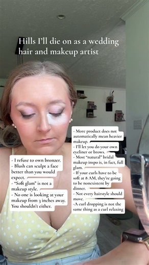 Hills I’ll die on as a wedding hair and makeup artist