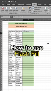 355K views · 7.6K reactions | Quick Tip - How to you Flash Fill #excel #tutorial #flash #reels #reels2023 #reelsviral #reelsfb #shorts #fyp #fypシ゚ Music Credits Title: Soccer Sidelines Artist: Nick Gallant Link: https://www.facebook.com/sound/collection/?sound_collection_tab=sound_tracks&asset_id=601172131704233&reference=artist_attr | Excel-lent TechTastic | Facebook