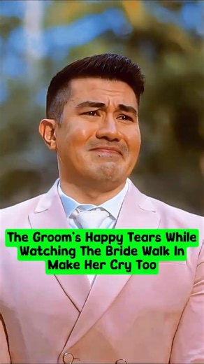 The Groom’s Happy Tears While Watching The Bride Walk In Make Her Cry Too. #wedding