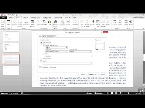 Microsoft Powerpoint 2013 Tutorial | Working With Headers And Footers