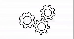 cogwheel gear spinning around animation video. cog wheel icon turning animated background teamwork concept