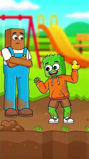 Wood Guy trapped in slime! Grasy needs your help! LIKE & SUBSCRIBE to save him! 😭🔥 #cartoon #fun