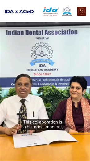 We’re thrilled to announce the official collaboration between the Indian Dental Association (IDA) and the Association of Geriatric Dentistry (AGeD™) to launch the Fellowship in Geriatric Dentistry under the Indian Academy of Geriatric Dentistry. This groundbreaking fellowship will uplift geriatric oral healthcare, equipping dental professionals with advanced knowledge to care for India’s growing elderly population. A huge step towards shaping the future of geriatric dentistry in India, driven by