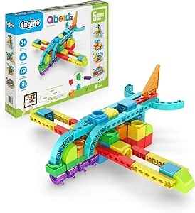 Engino QBOIDZ Airplane, Building Blocks for Ages 3+, Preschool Educational Toys for Kids, Building Kit for Boys & Girls, Montessori Toys, STEM Toddler (5 Models)