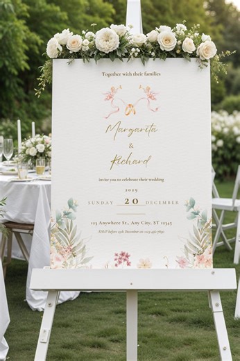 Editable Floral Wedding Invitation Template, Minimalist Canva Design (digital Download) - Etsy