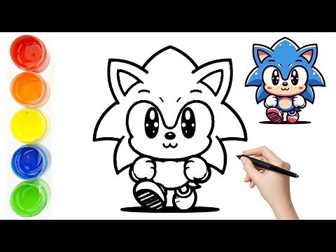 How To Draw a Baby Sonic For Kids - Cute Sonic Drawing and Coloring Step by Step