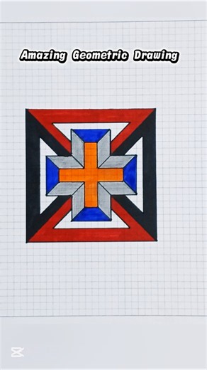 How to Draw a 3D Geometric Pattern on Graph Paper 🤯 part 2 | Easy 3D Illusion Drawing #Shorts #art