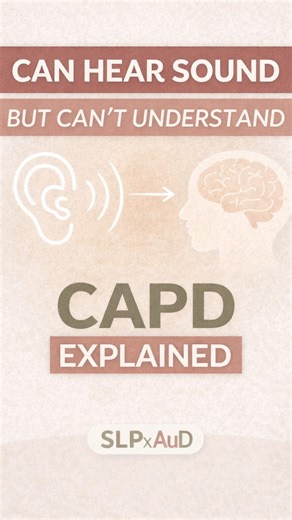 SLPxAuD on Instagram: "You can hear sounds clearly but still struggle to understand speech — especially in noise. Because hearing isn’t just the ear. It’s how the brain processes sound. This difficulty is often called Central Auditory Processing Disorder (CAPD). Awareness is the first step. Understanding changes everything. Follow SLPxAuD for evidence-based audiology & speech therapy content 🤍 #capd #audiology #auditoryprocessing #brainandhearing #hearinghealth #speechandhearing #neuroaudiology