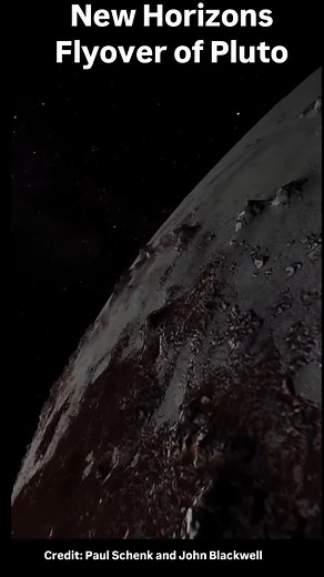 All Around Science (Official) on Instagram: "New Horizons Flyover of Pluto Using actual New Horizons data and digital elevation models of Pluto and its largest moon Charon, mission scientists have created flyover movies that offer spectacular new perspectives of the many unusual features that were discovered and which have reshaped our views of the Pluto system – from a vantage point even closer than the spacecraft itself. This dramatic Pluto flyover begins over the highlands to the southwest of