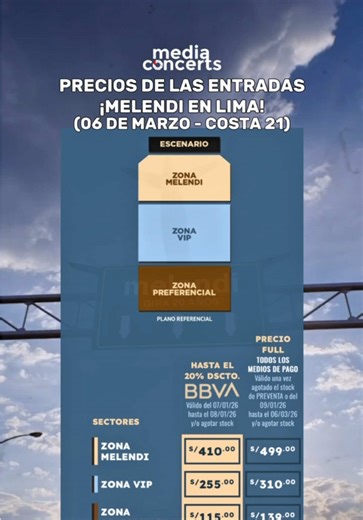 Entradas para Melendi en Perú: Precios y Preventa