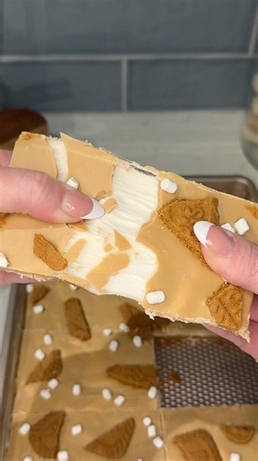 viral biscoff smores bark recipe 🍫 #recipe #biscoff #shorts #dessert #easyrecipe #easydessert #food