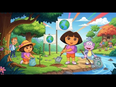 🌳 Dora & Boots: Eco-Warrior Earth Day! adventure poem for kids 🌎💚
