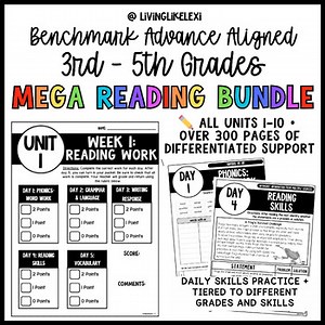 Benchmark Advance 3rd–5th Grade MEGA Reading Bundle | Daily Skills | Units 1–10