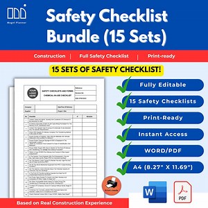 Safety Checklist Bundle | 15 Editable Templates for Construction | Workplace Safety & Health | EHS | Incident Reports - Etsy Australia