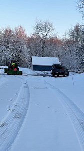John Deere 3038e Blowing Snow #johndeere #snowblowing #snowblower #snow #plowing | lesio | Facebook