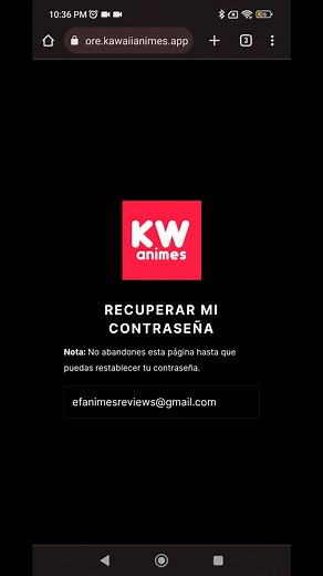 Cómo recuperar contraseña de Kawaii Anime