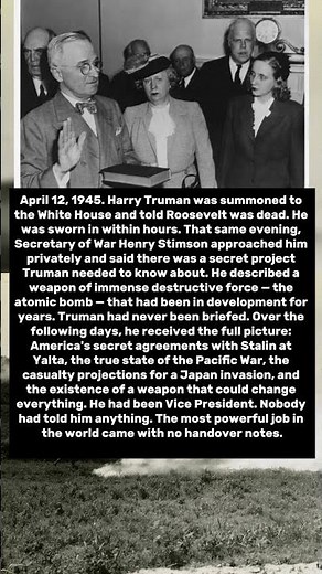The President Who Learned About Atomic Bomb, The Secret Deals With Stalin, And Pacific War Status
