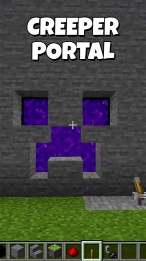 How to build a CREEPER Nether Portal in Minecraft! 🟢🔥 #shorts #minecraft #gaming #minecraftbuilds