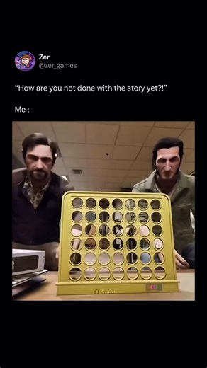 Gaming Memes | Zer 🎮 on Instagram: "A Way Out (2018), the co-op action-adventure game developed by Hazelight Studios and directed by Josef Fares. While the game’s main story can be finished in roughly 6–8 hours, it’s packed with optional mini-games—everything from wheelchair races and arm-wrestling to retro arcade cabinets and Connect Four–style board games. These side activities are fully playable, surprisingly detailed, and easy to get sucked into, often derailing the urgency of the actual pr